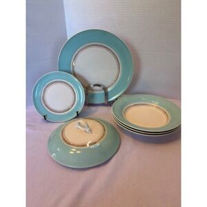 Limoges-American Federal aqua green with 22 karat gold accents era 1940s – 1950s
